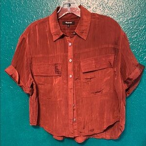 Madewell crop blouse